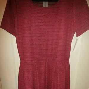Red with underlay Lularoe Amelia with pockets